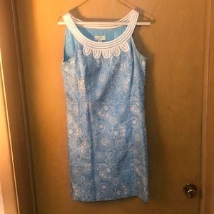 Light Blue Floral Print Ann Taylor Loft Dress Size 4